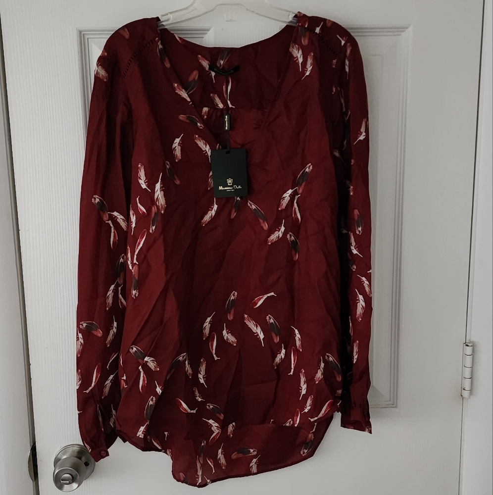 Massimo Dutti Silk Blouse Size 2 NWT